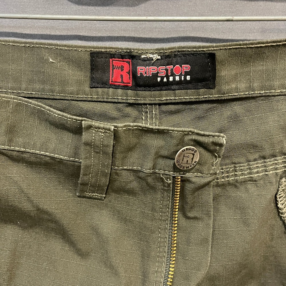 Wrangler Riggs Workwear Pants Mens 44x30 Green Ripstop Carpenter Utility 3W020LD - Picture 4 of 9